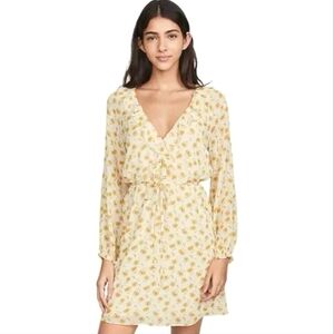 Joie Marelle romantic ruffled silk dress in antique moss